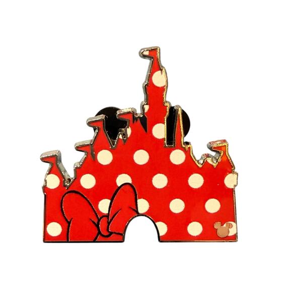 Disney Minnie Mouse Castle Hidden Mickey 2025 Pin Disneyland Wave B DLR Red New - Picture 1 of 1